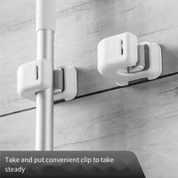 mop clip broom free punch bathroom wall mount storage strong non marking hook mop fixing gadget for home bathroom accessories