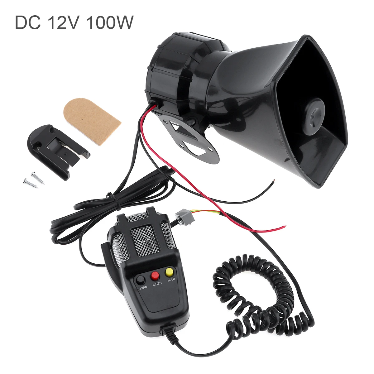 

100W 12V 3 Sound Car Alarm Horn Speaker Electronic Warning Siren Motorcycle Alarm Firemen Ambulance Loudspeaker with Microphone