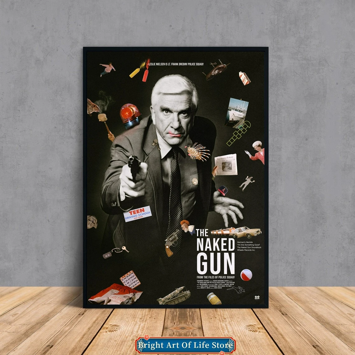 Голый пистолет из файлов полицейской команды! Чехол для классического постера