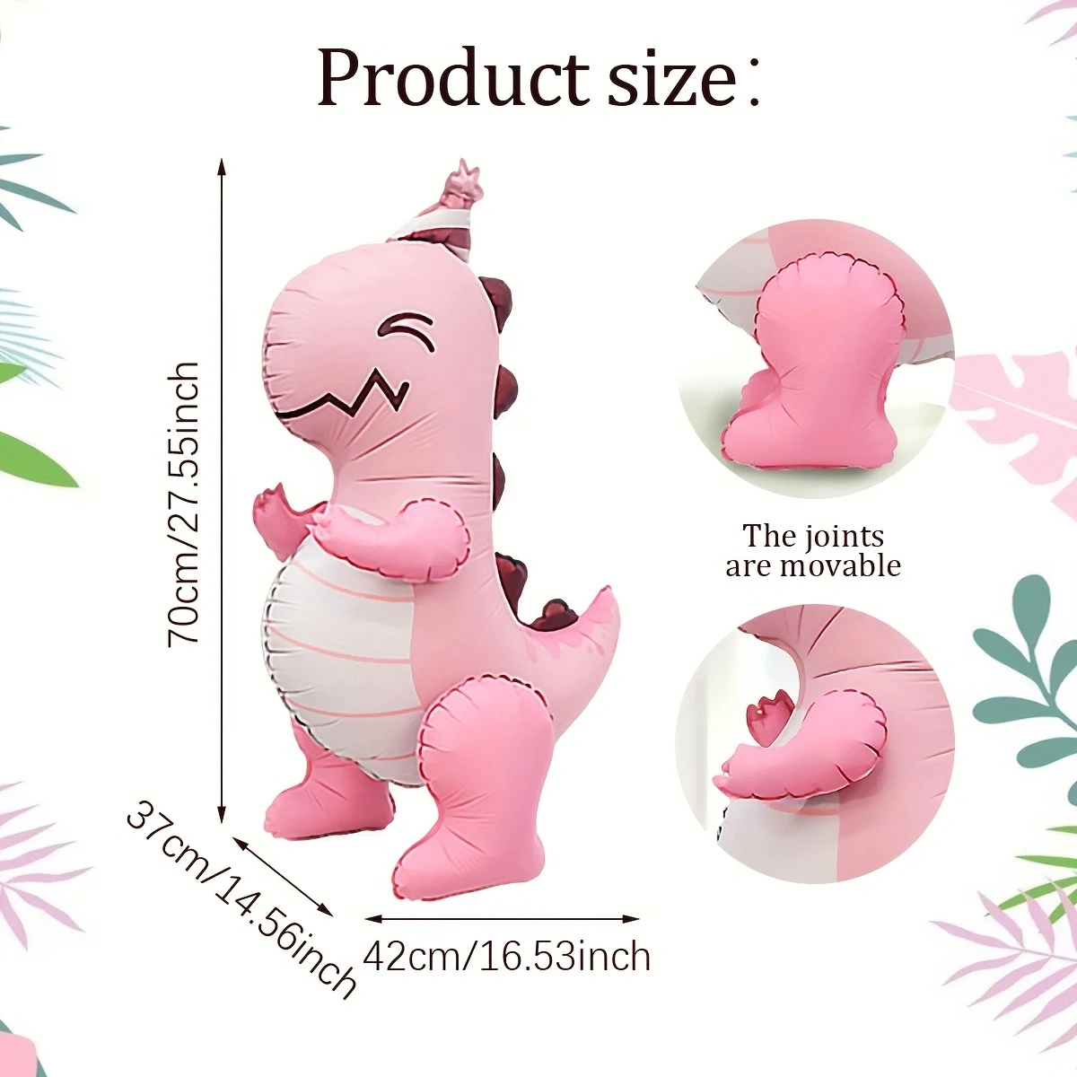 

Розовый 3D динозавр в шляпе воздушный шар