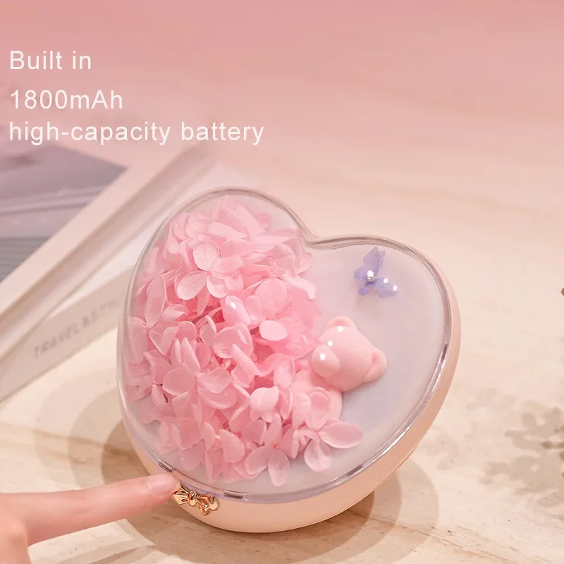 Bluetooth-динамик в форме сердца с вечным цветком и красочной светодиодной