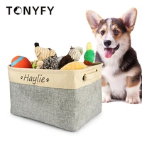 pet toy clothes basket double color linen cat dogs toy pet accessories foldable pet toy storage boxs no smell custom name basket