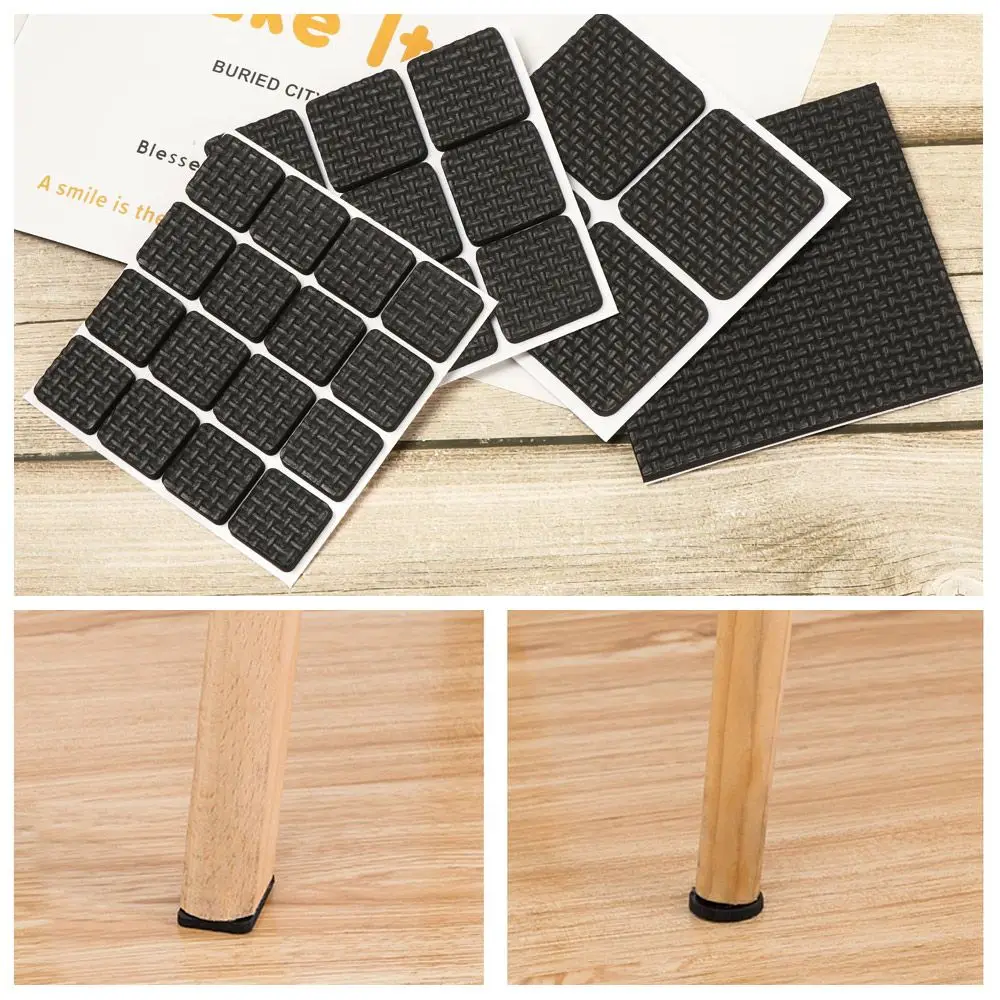Square Round Self Adhesive Bottom Caps Anti-slip Mat Floor Protectors Furniture Leg Pads Chair Sofa Table Feet Covers