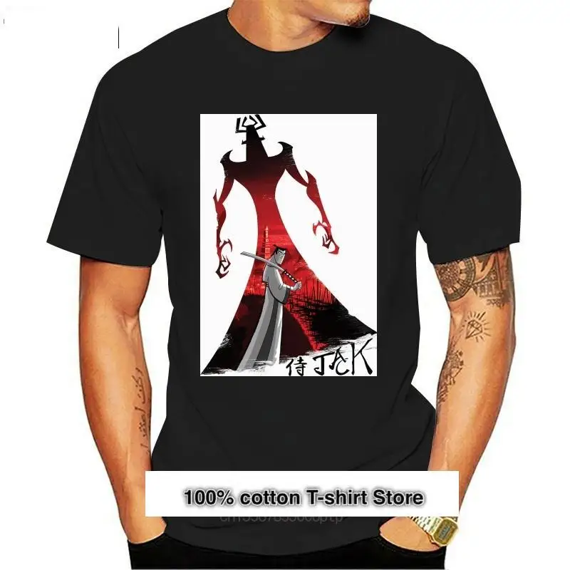 

Camiseta de Samurai Jack para hombre, camisa TIDA estampada 100 хлопок, базовая, манга corta, de talla grande