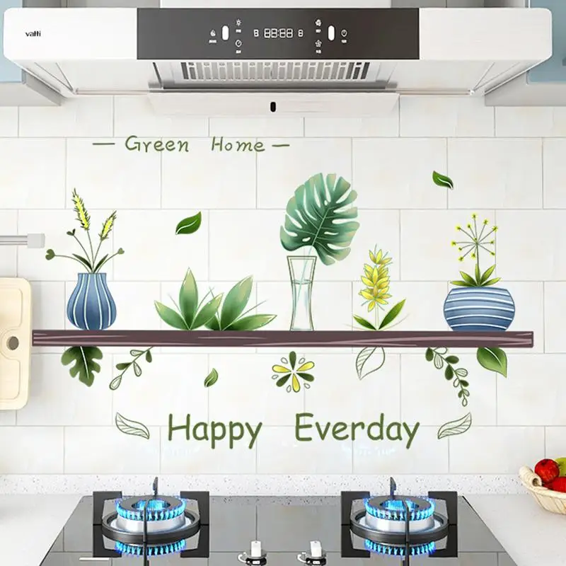 

Милый мультяшный домашний Настенный декор, огнестойкие прозрачные наклейки, декор для комнаты, эстетические кухонные декоративные обои, со...