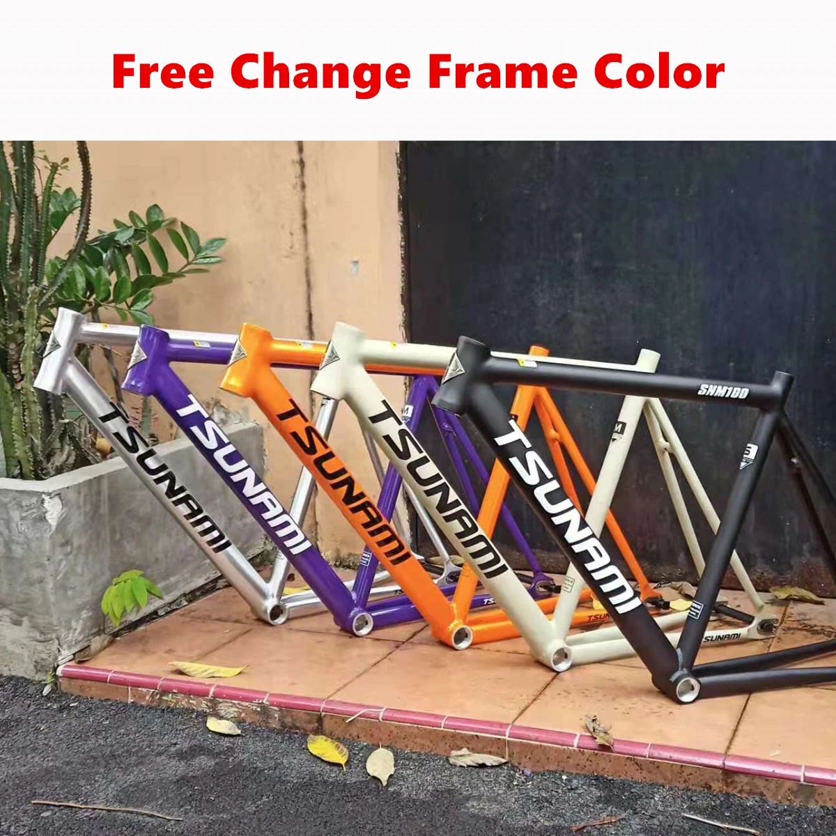 TSUNAMI SNM100 Fixed Gear Bike Aluminum Alloy Frame Single Speed Bicycle Flat Spoke Wheel Fixie Bearing Hub V-brake Customizable images - 6