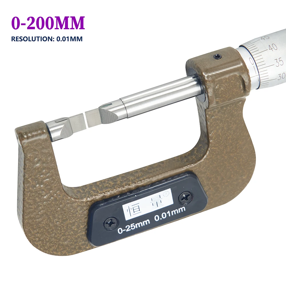 Механический микрометр внешнего диаметра с лезвием 0-25 25-50 50-75 75-100 100-125 125-150 150-175