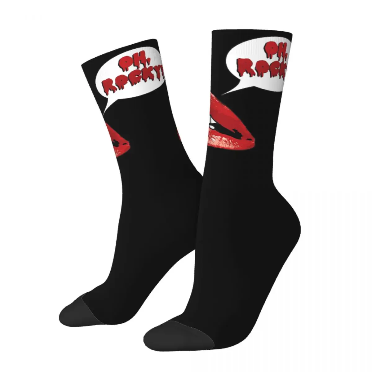 

Funny Crazy Sock for Men Oh Hip Hop Vintage The Rocky Horror Picture Show Happy Seamless Pattern Printed Boys Crew Sock Gift