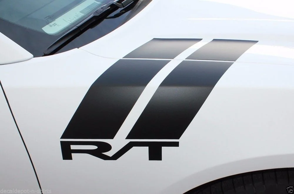 

For x2 DODGE CHALLENGER R/T Fender Hash Racing Stripes Vinyl Decals Stickers