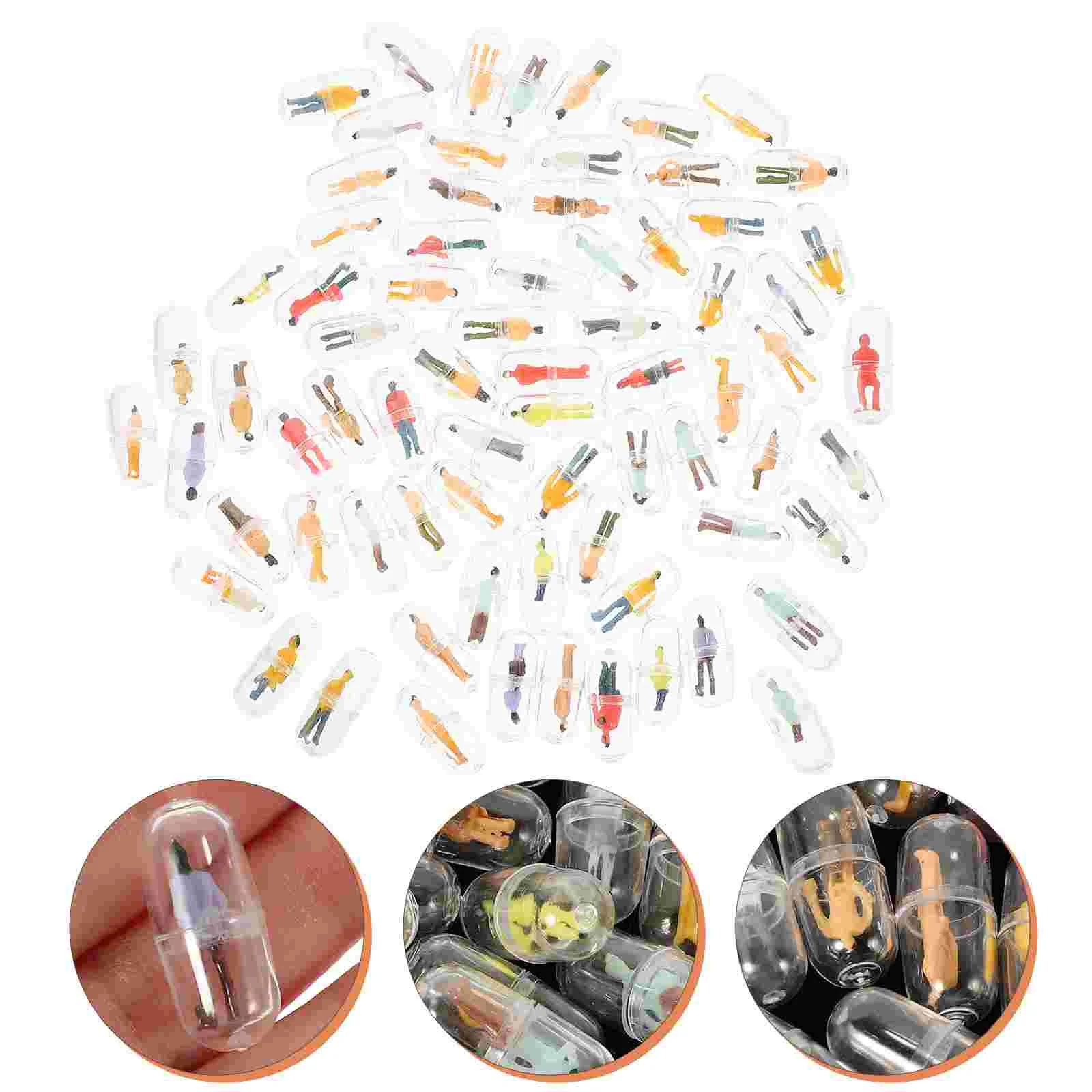 

100 Pcs Sand Table Miniature People Miniatures Decorative Figure Toys Figurines Kids Capsule
