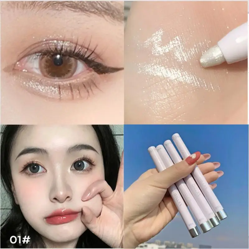 

1Pcs 8 Colors Pearlescent Silkworm Eyeshadow Pen Long Lasting Waterproof No Bloom Shiny Gel Lying Silkworm Pen Eye Makeup Tools