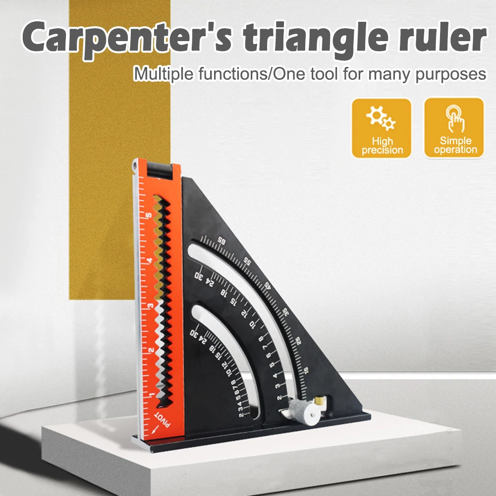 

Folding Triangle Square Ruler Goniometer Rafter Square Extendable Layout Tool Measuring Tool for Carpentry Construction