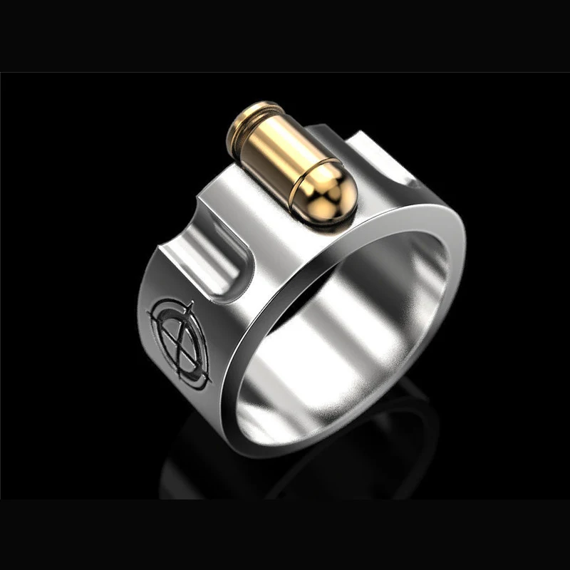 

Golden Bullet Lighter Men's Ring Creative Guy Ring Jewelry Accessories 2020 Jewelry Punk Style Hot Sale Jewelry Whole Sale