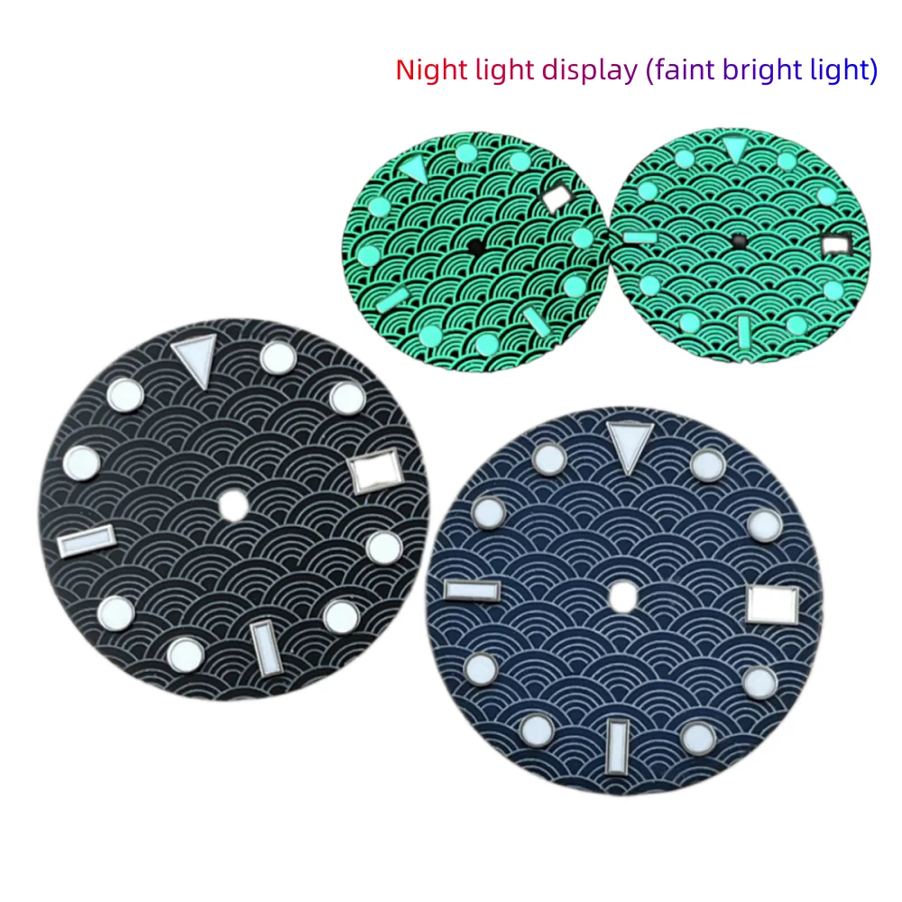 

NH35A dial full night light water ghost surface mechanical NH36A improved green luminous scale dial diving watch case pointer