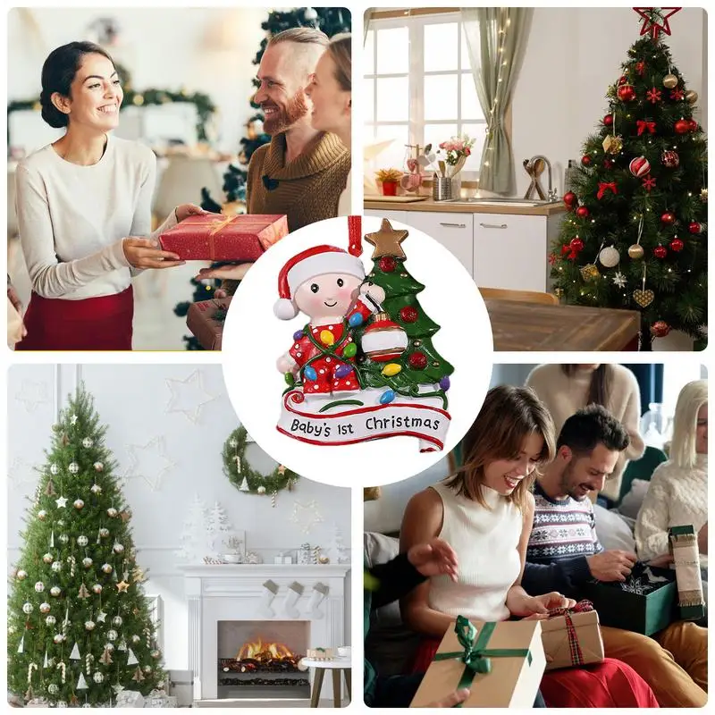 Детские первые рождественские украшения зимняя подвеска с рождественским