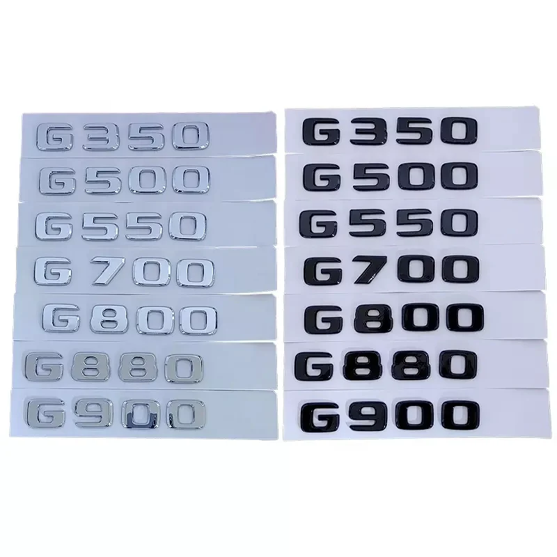 

3d ABS черные хромированные буквы, значок на задний багажник автомобиля, наклейка G350 G500 G550 G700 G800 G880 G900, эмблема с логотипом для Mercedes, аксессуары