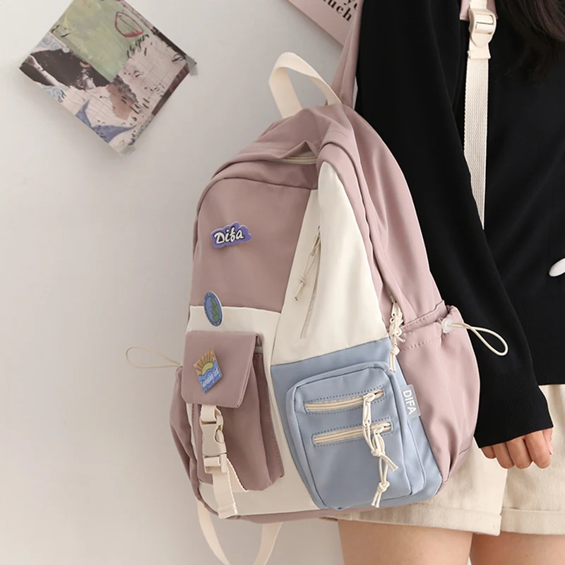 

Women Backpack Waterproof Nylon School Backpack for Teenage Girls Ladies Rucksack Girl Book Bag Mochila Backpack School