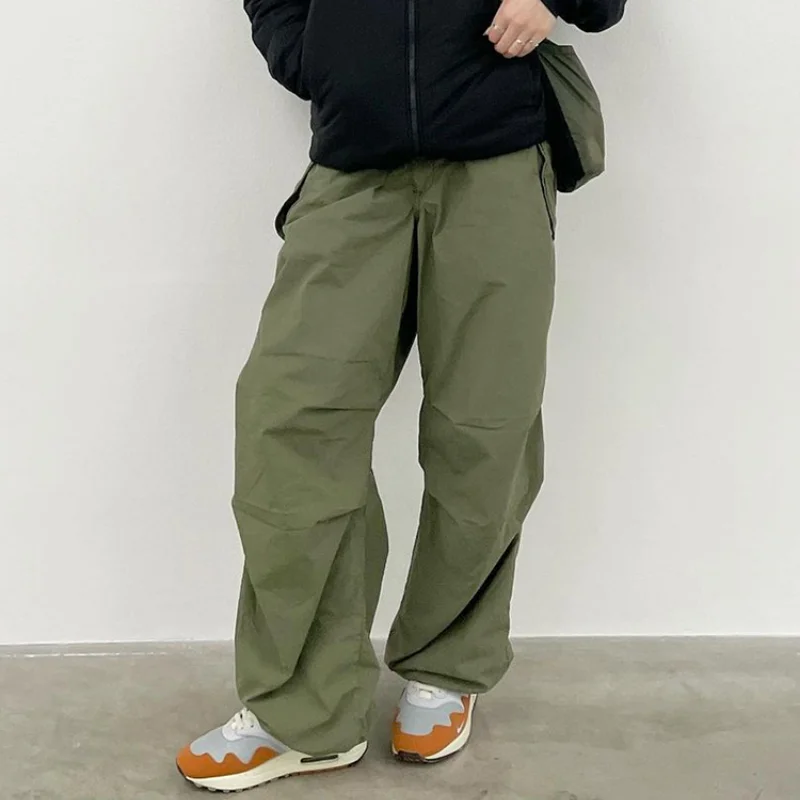 

Y2K Clothing Oversized Drawstring Low Waist Parachute Loose Fit Sweatpants Trousers Women Jogger Cargo Pants Streetwear Outfits