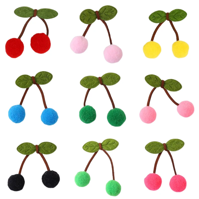 

20Pcs/lot 2cm Cute Cherry Cashmere Felt Ball Cherry Appliques Lace for Sewing Hair Clip DIY Earrings Clothing Crafts Accessories