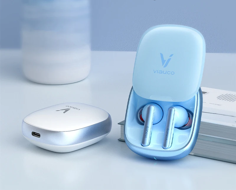 

Беспроводная Bluetooth-гарнитура Viauco F2, миниатюрные спортивные наушники-вкладыши без задержки, шумоподавление, сверхдлинный аккумулятор