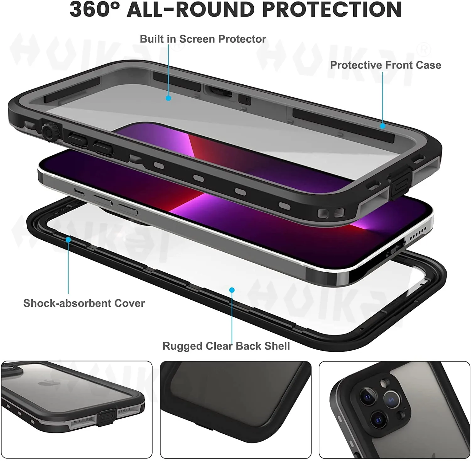 Водонепроницаемый чехол для iPhone 13 Pro Max 12 14 Mini 11 X XS XR IP68 ударопрочный