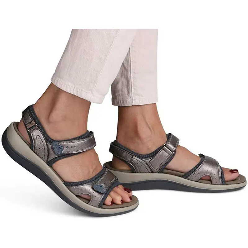 

Сандалии женские повседневные на плоской подошве, удобные пляжные туфли с открытым носком, открытый носок, с открытым носком