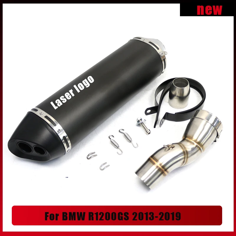 

Exhaust Adventure Motorcycle Exhaust Muffler Middle Link Pipe Slip On For BMW R1200GS 2013 2014 2015 2016 year R 1200 GS