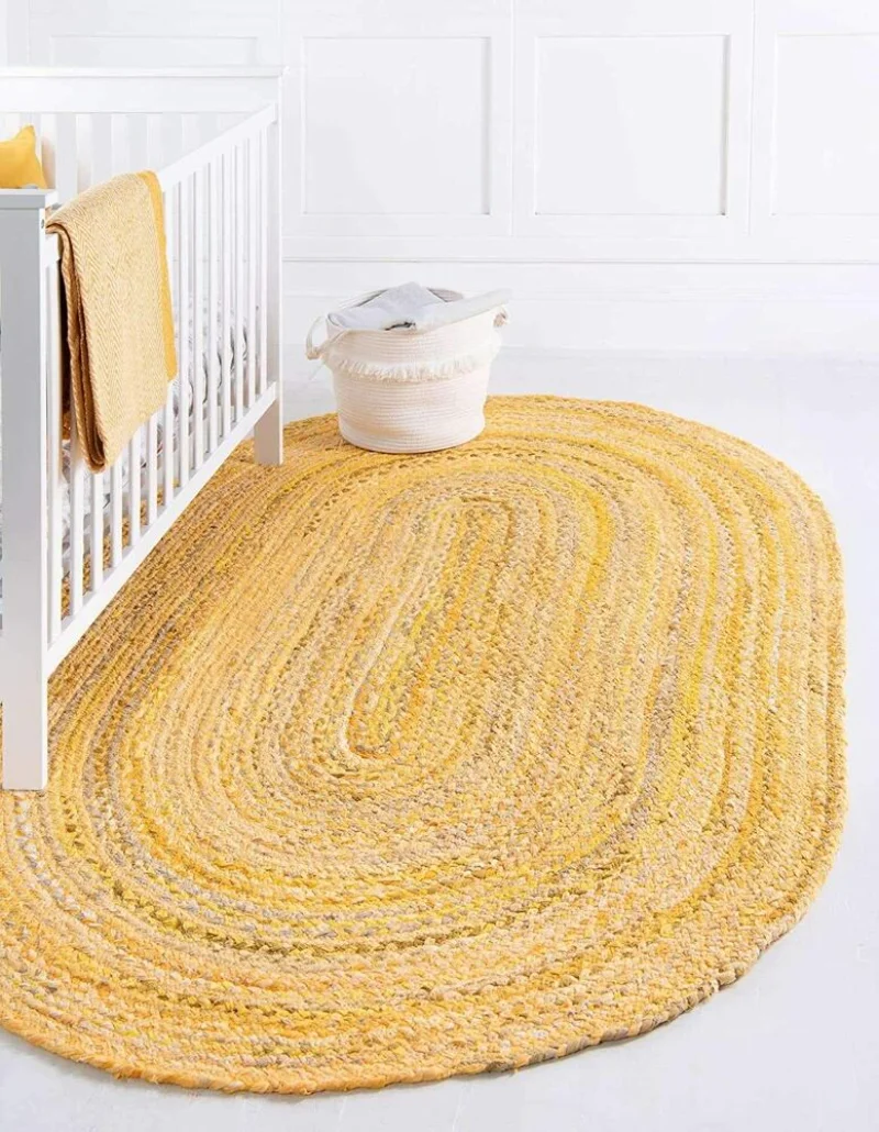 

Rug 100% Natural Cotton Braided Oval Rug Reversible Modern Outdoor Area Rugs for Bedroom