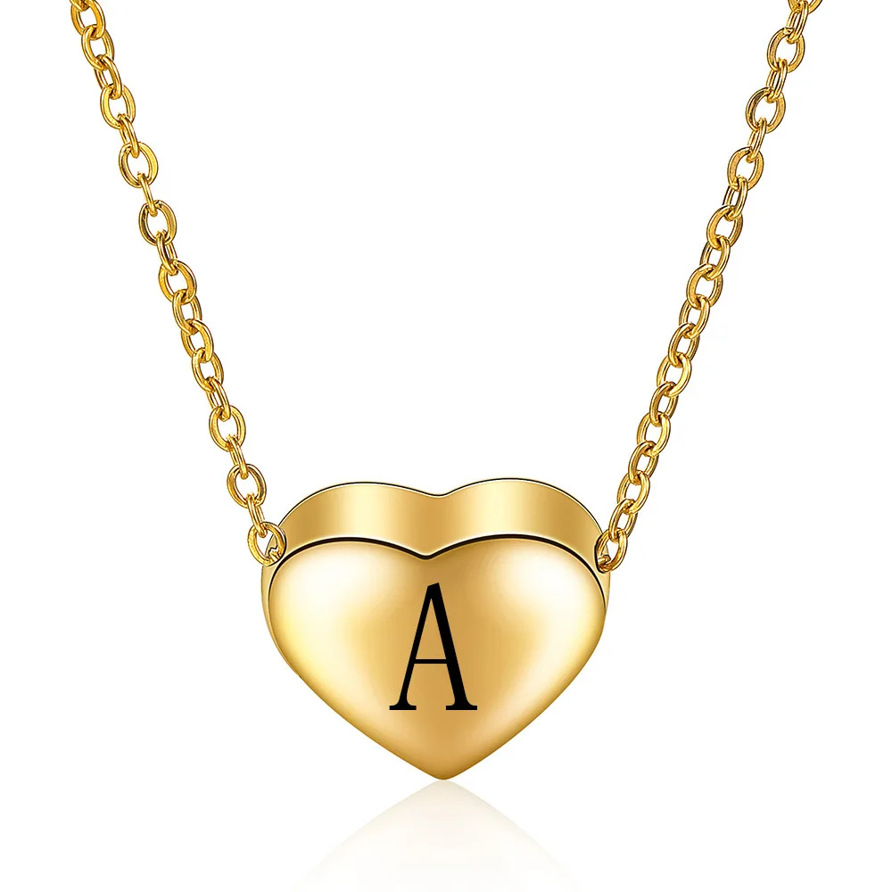 

Stainless Steel Link Chain Customize Letter Initial Alphabet Pendant Necklace For Women Toggle Choker Name Jewelry