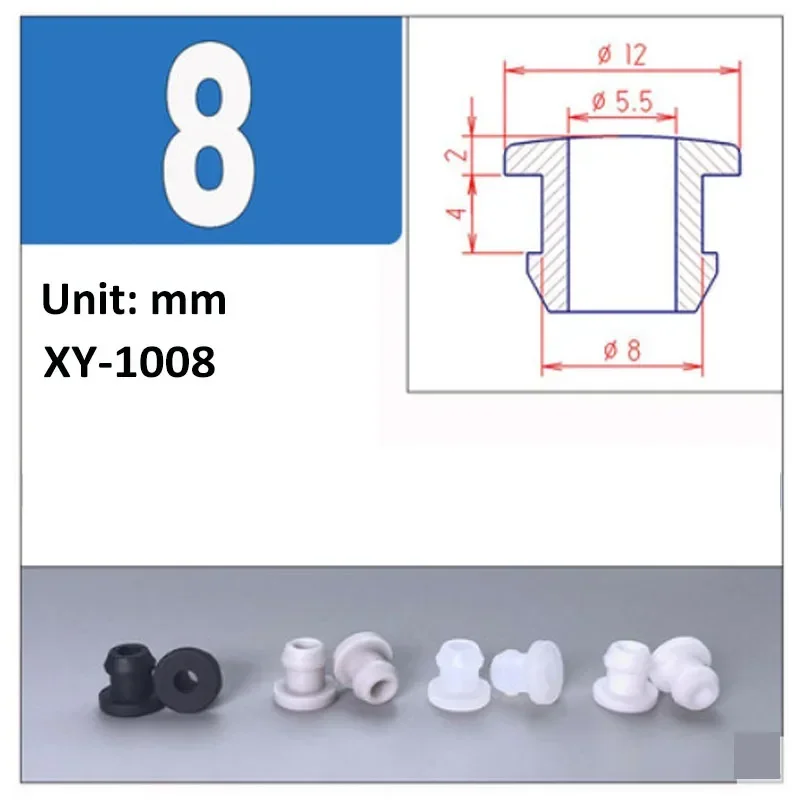 1/2/3/5/8/10 шт., силиконовые резиновые зажимы для втулок, заглушки для отверстий, заглушки, заглушки для провода, защитная втулка для провода, черная 4,5 мм-30 мм