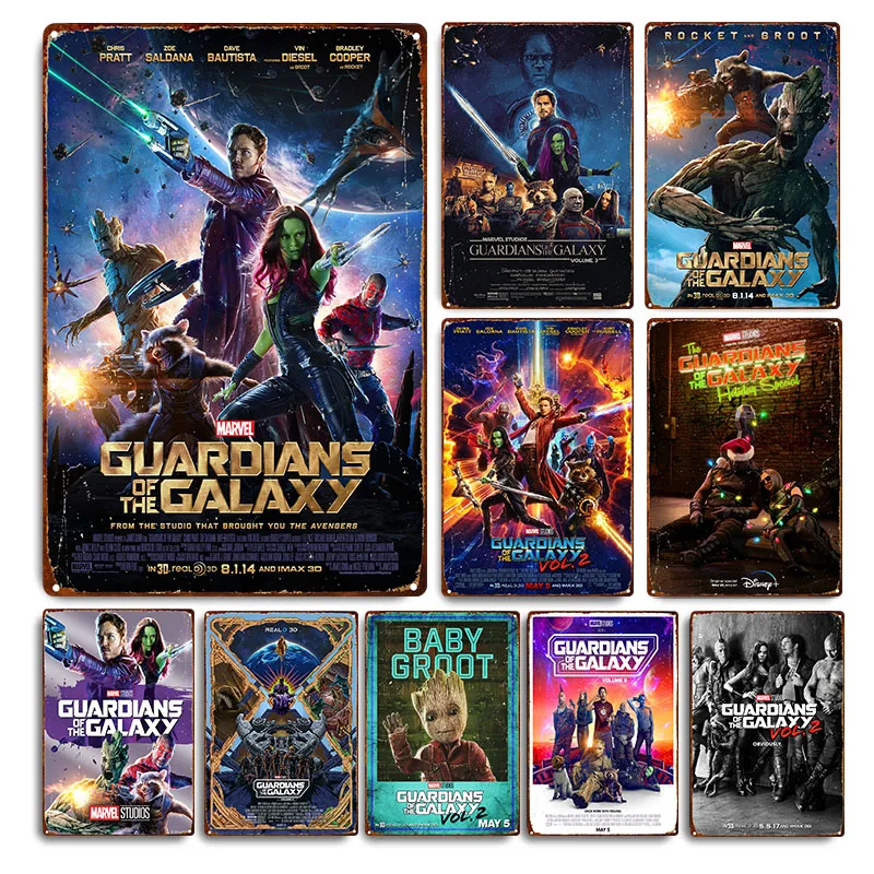 

Постер Disney стражи Галактики, модель 2023 года, Постер супергероев, металлическая жестяная вывеска, фантастическое настенное искусство, карти...