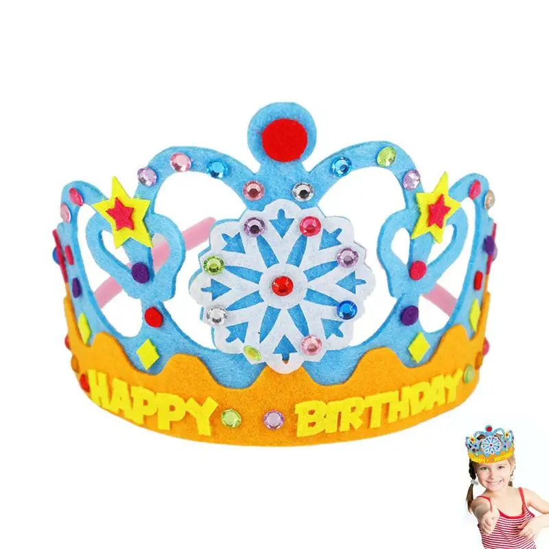 

Детская шапка для девочек Корона «сделай сам» Корона обруч для волос Игрушка Тиара для девочек цветочный узор звезда детский сад художеств...