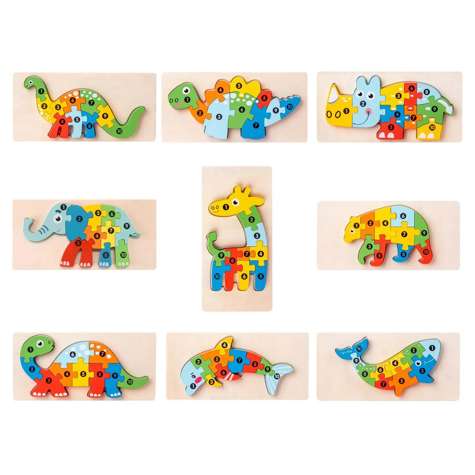 

Детская деревянная игрушка-головоломка с цифрами животных для маленьких девочек