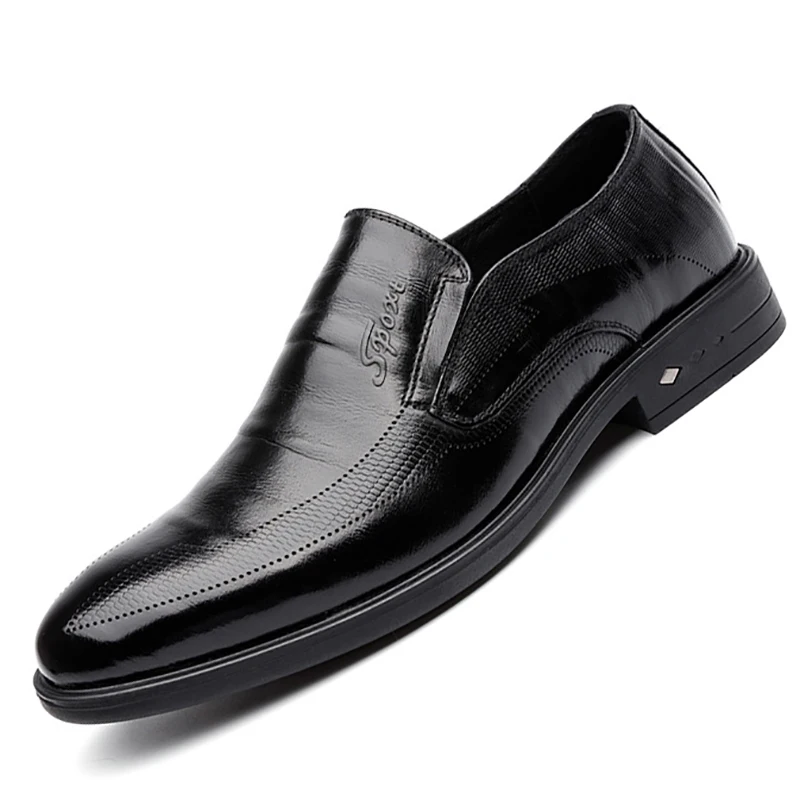 Luxury Business Oxford Leather Shoes Men Breathable Rubber Formal Dress Shoes Male Office Wedding Flats Footwear