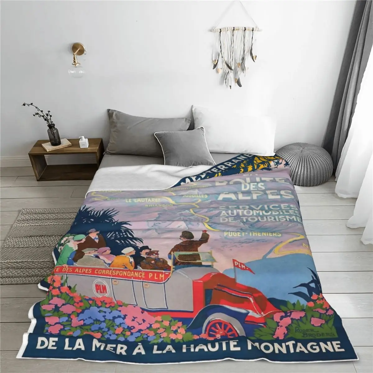 1920 Франция La Route Des Alpes PLM дорожное одеяло покрывало на кровать уличное мягкое для