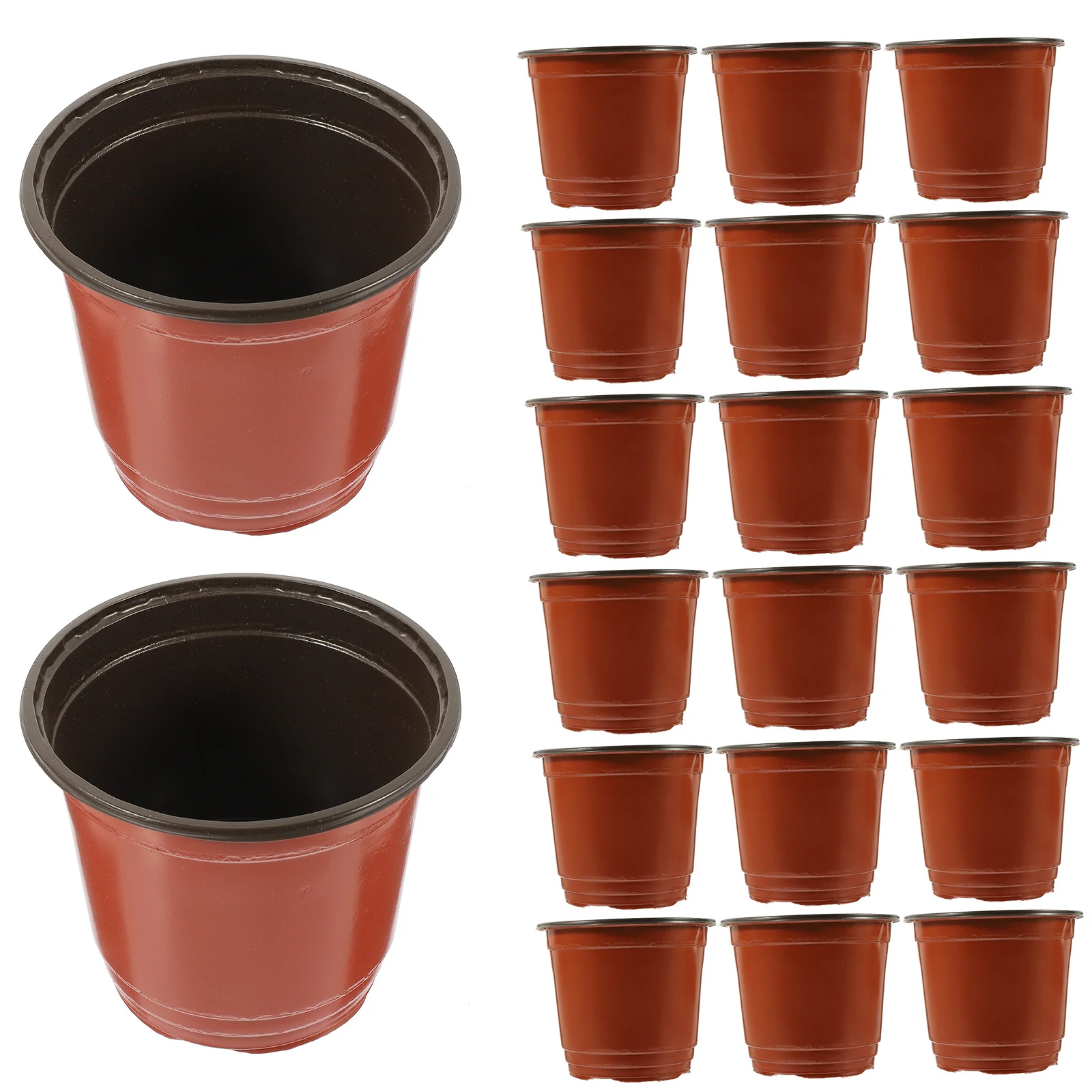 50Pcs Nursery Pots Flower Container For Succulents Cuttings Transplanting- Diameter 120mm ( Brown ) images - 6