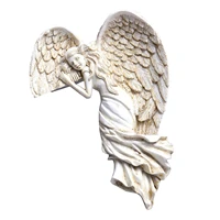 redemption angel door frame creative wall sculpture art 3d creative vintage chic style angel wings ornament resin wall corner