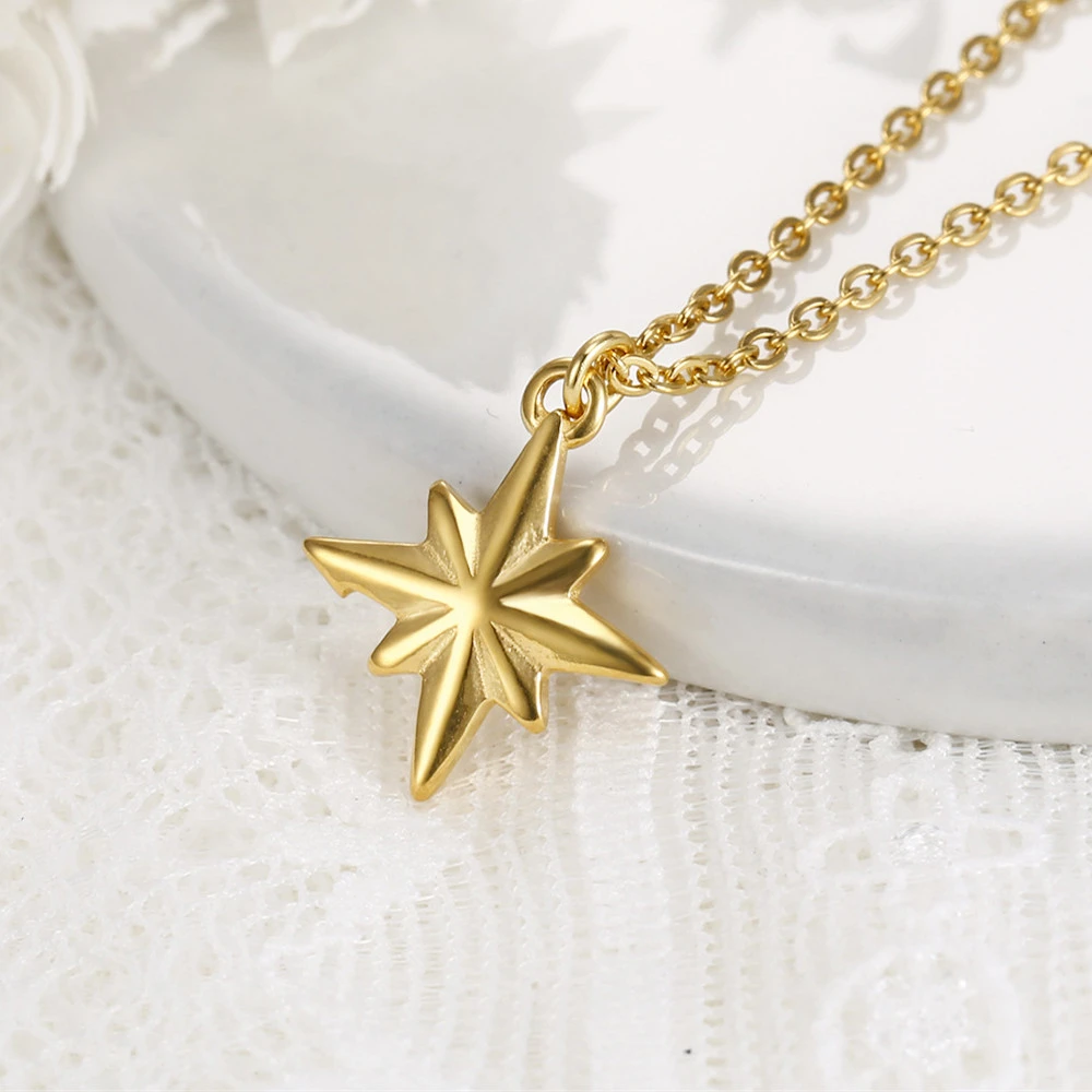 North Star Jewelry Polaris Necklace Traveler Bijoux Femme Collares 316L Stainless Steel Compass Pendant Necklaces For Women Men