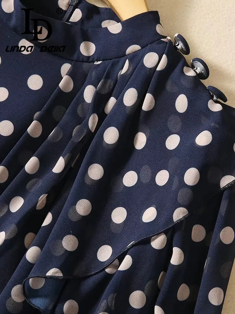LD LINDA DELLA 2024 осеннее Дешевое Повседневное платье женское с длинным рукавом и