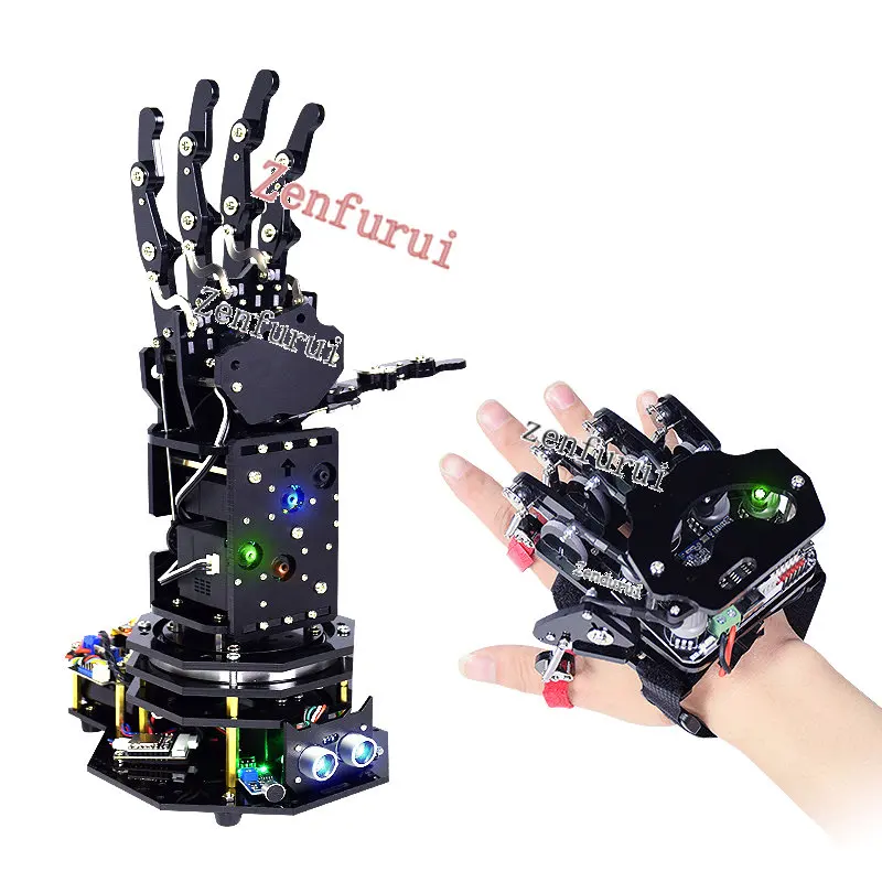 

Bionic Mechanical Palm/Gihand Somatosensory Gloves Control Arm Robot DIY Education Teaching Display Kit