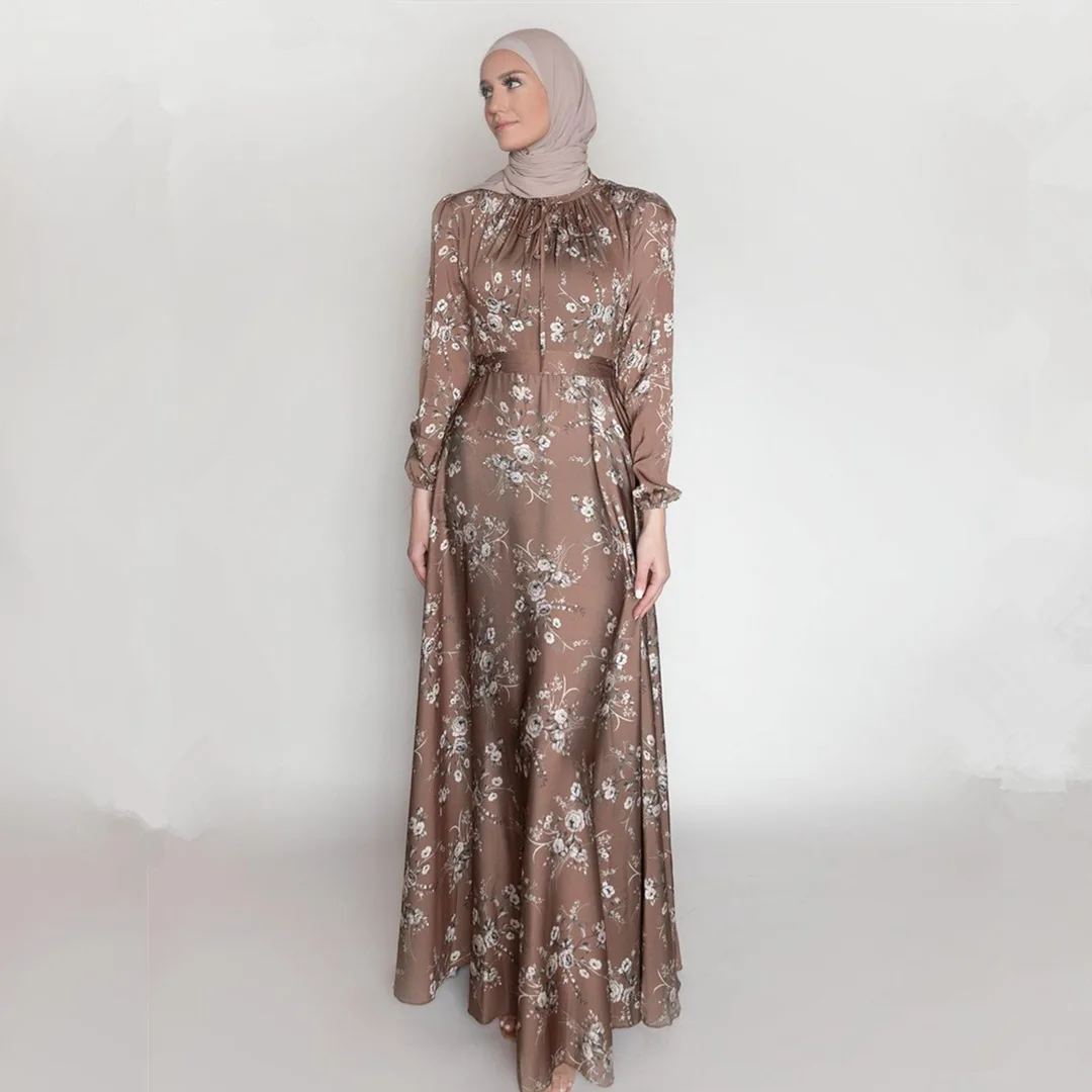 Muslim Fashion Hijab Satin Abaya Dress Turkish Kaftan Moroccan Pakistani Islam European Clothing Arabic Abayas for Women Dubai
