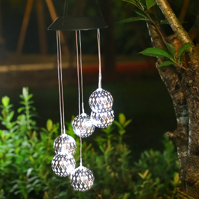 

1~5PCS Solar Wind Chime Light Smart Light Control Garden Lamp Outdoor Waterproof Hanging Light For Home Party Lawns Patio Yard
