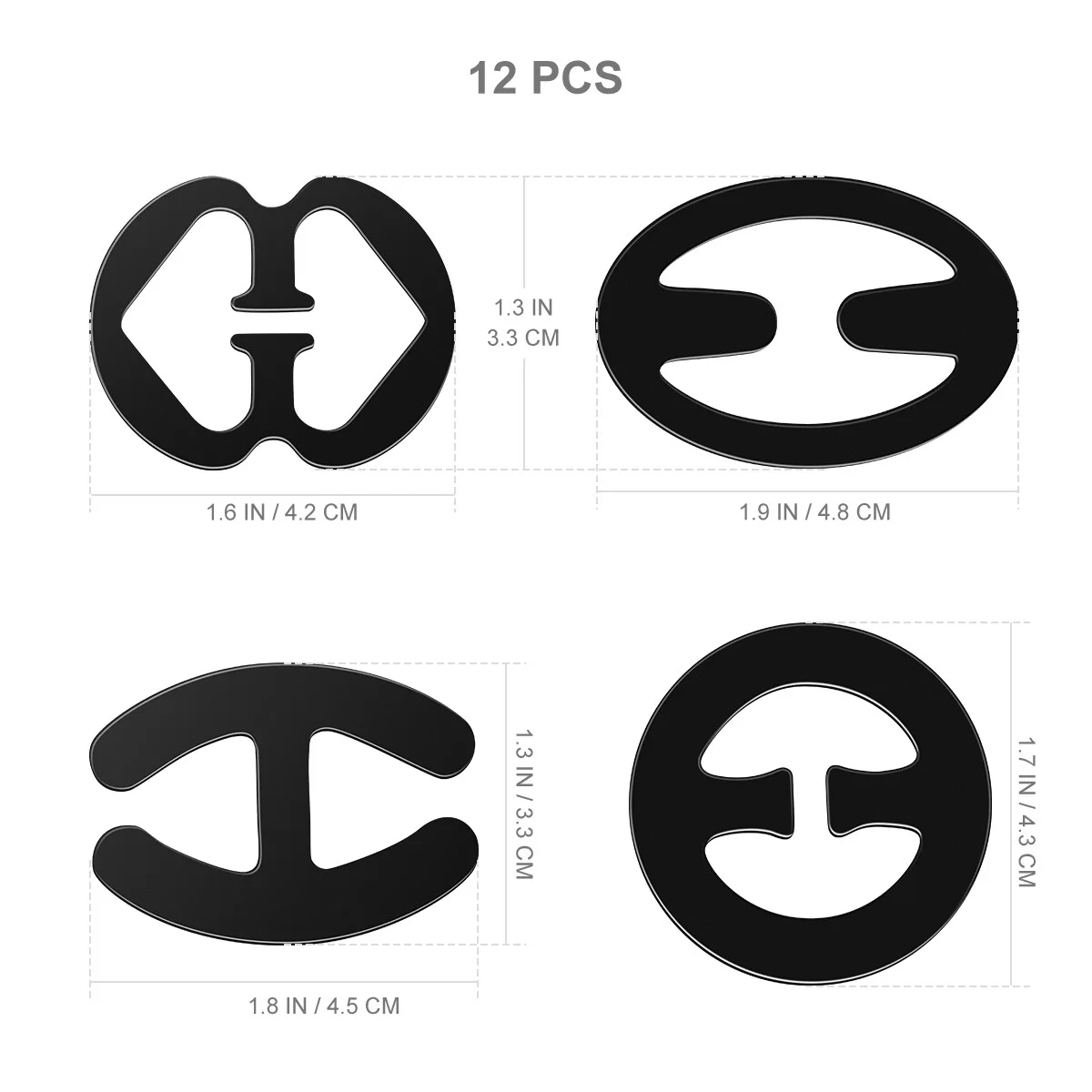 LUOEM 12pcs Under Outfit Women Straps Clip Antiskid Buckle Conceal Clear Accessories