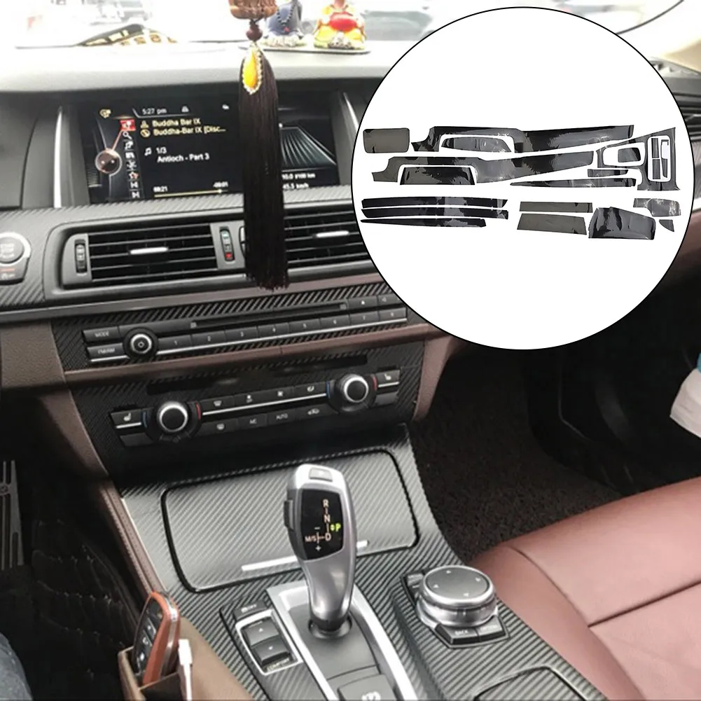 

1 компл. Автомобильная внутренняя отделка, черный 5D стиль из углеродного волокна для BMW 520Li 528Li F10 F18, виниловые Автомобильные украшения, молди...