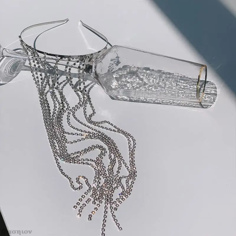 Женская цепочка для волос с кристаллами