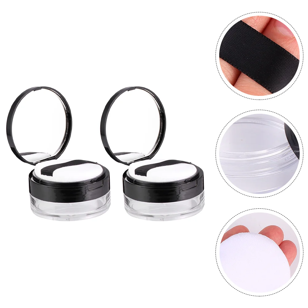 

2 Sets Bulk Powder Box Miss Makeup Travel Containers Plastic Loose Case