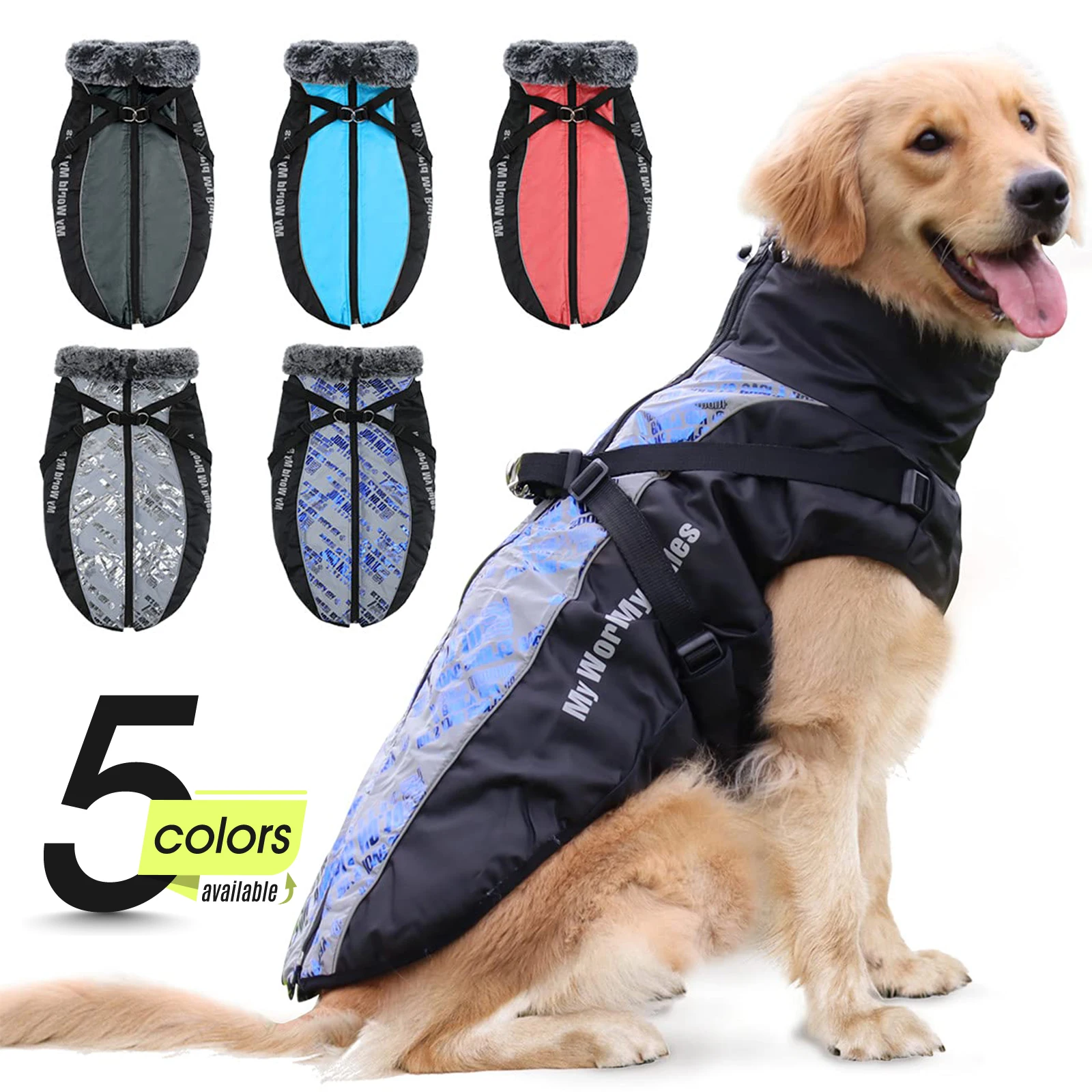 

Waterproof Dog Winter Jackets,Cold Weather Dog Coats ,Easy Walking & Soft Warm Sports Clothes，Apparel for Medium Large Dogs