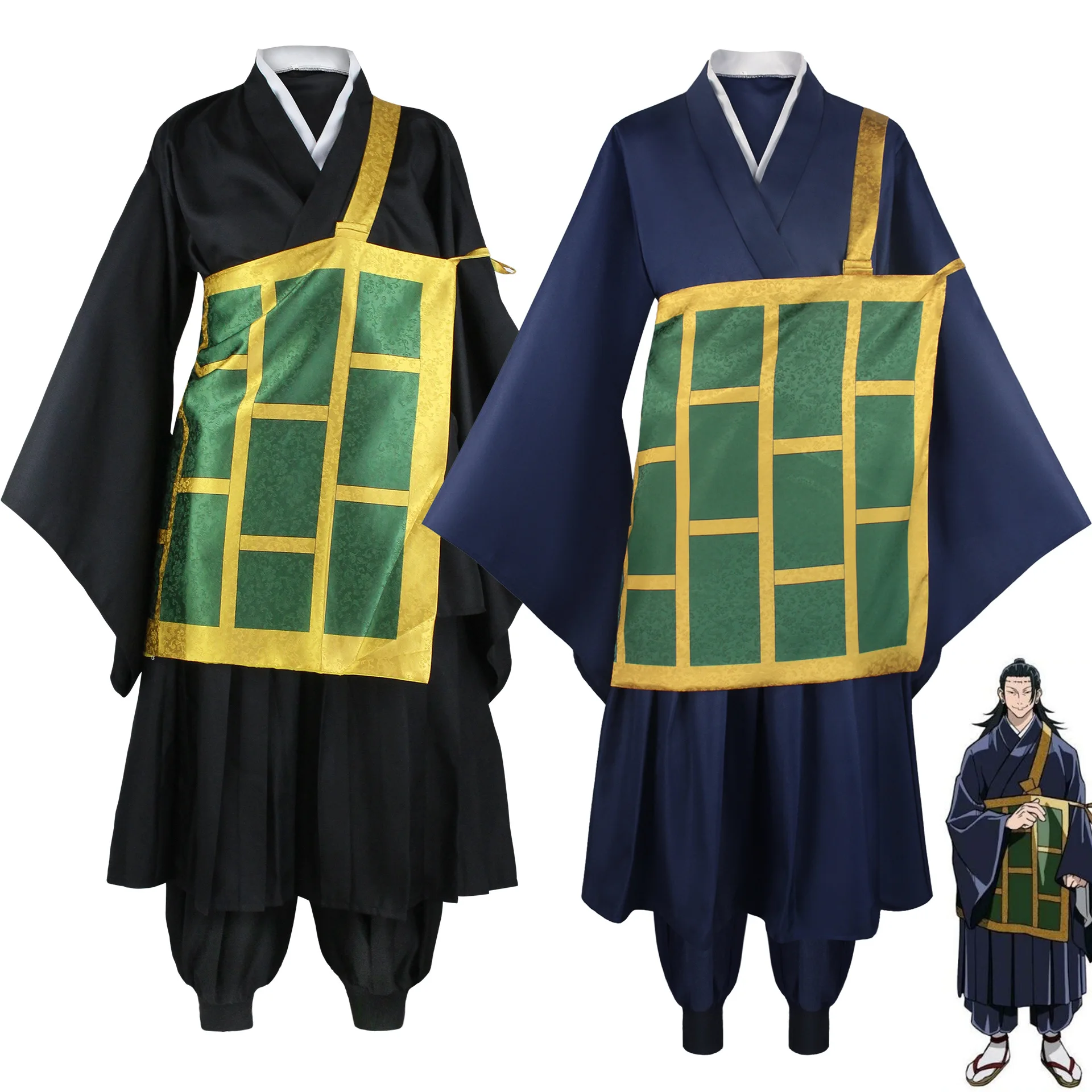 

Костюм для косплея джутсу кайсена гето сугуру из аниме «джутсу», Черное и синее кимоно, школьная форма, аниме одежда, костюмы на Хэллоуин для женщин и мужчин