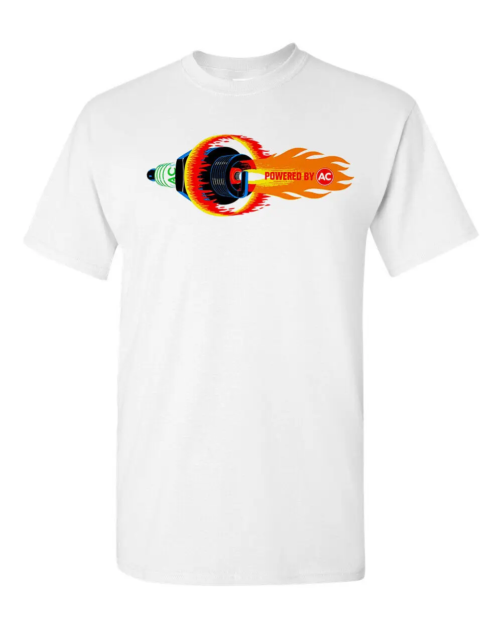 Hot Rod футболка 100% хлопок Drag Race AC Свеча зажигания