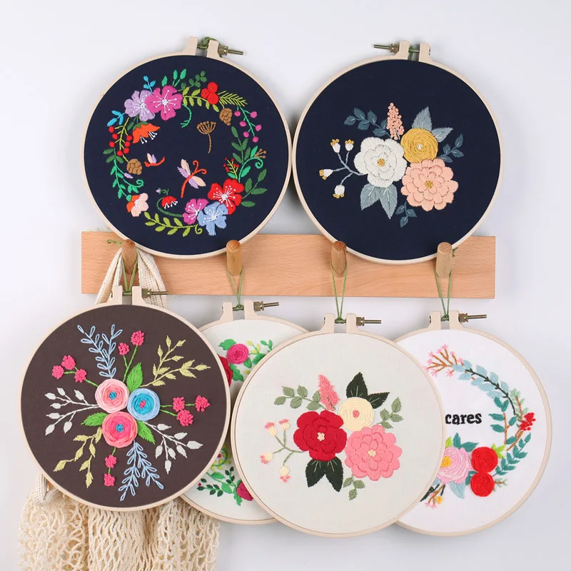 

Набор для вышивания цветочной ботанией, семейная картина, для начинающих, «сделай сам», круглая Вышивка крестиком, набор для шитья, набор для рукоделия, набор для рукоделия